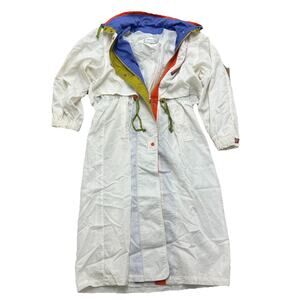 J Gallery Vintage Long Colorblock Parka Coat White Multicolor 12 Korea Retro